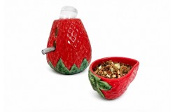 Glirex NatureSupplies - Kerámia eper etetőtál, itatótartó és kuckó