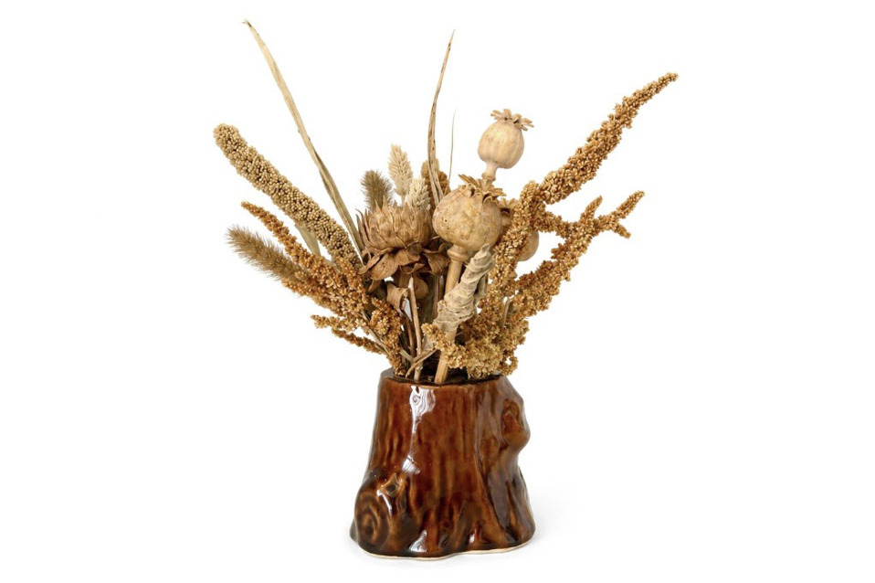 Glirex NatureSupplies - Kerámia szálaseledel tartó farönk