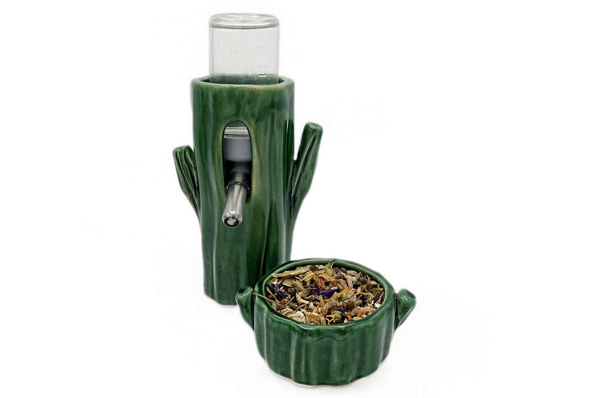 Glirex NatureSupplies - Kerámia kaktusz etetőtál és itatótartó